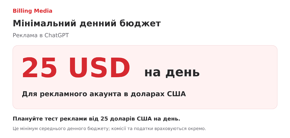 Реклама в Chat GPT Ads в Україні